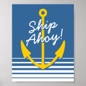壁航海のポスター装飾 |イエローボートいかり ポスター (正面)