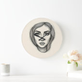 壁芸術的時計（白黒） ラージ壁時計 (ホーム)