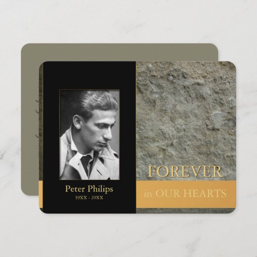 壁黒写真枠記念サービスInv 招待状 (正面/裏面)