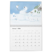 壁：野生生物の漫画 カレンダー (1月 2026)