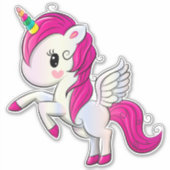 壁、電話、ラップトップ、カップのための可愛いユニコーンステッカー シール (正面)