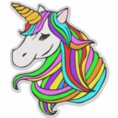 壁、電話、ラップトップ、カップのための可愛いユニコーンステッカー シール (正面)