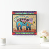 壁+katy芸術+bratun、marookat スクエア壁時計 (ホーム)