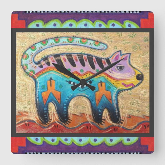 壁+katy芸術+bratun、marookat スクエア壁時計 (正面)