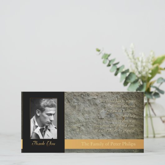 壁Hの写真の悔やみや弔慰は写真カード感謝していしています サンキューカード (スタンド正面)