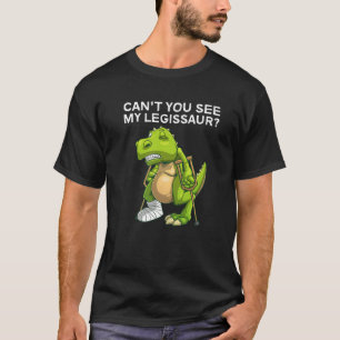 壊れたおもしろい脚デザインディノ子供へ恋人が壊れた Tシャツ
