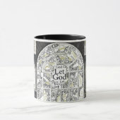 壊れたしかし粉砕されなかった黒い扱われたマグ マグカップ (中央)