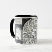 壊れたしかし粉砕されなかった黒い扱われたマグ マグカップ (正面左)