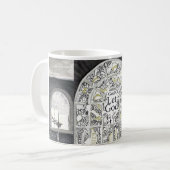 壊れたしかし粉砕されなかった黒い扱われたマグ マグカップ (正面左)