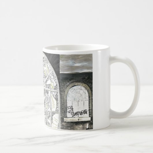 壊れたしかし粉砕されなかった黒い扱われたマグ マグカップ (右)