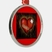 壊れたまたは修繕のハートオーナメント メタルオーナメント (右)