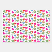 壊れたカラフルハート：愛と感情デザイン ラッピングペーパーシート (正面2)