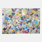 壊れたカラフル陶器壁写真は非常に珍しい キッチンタオル (横)