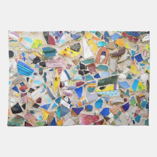 壊れたカラフル陶器壁写真は非常に珍しい キッチンタオル (横)