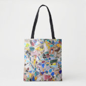 壊れたカラフル陶器壁写真は非常に珍しい トートバッグ (正面)