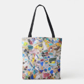 壊れたカラフル陶器壁写真は非常に珍しい トートバッグ (裏面)