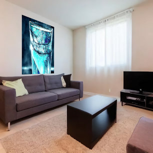 壊れたガラスの中の水 AIアートポスター ポスター