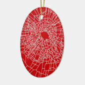 壊れたガラス赤 セラミックオーナメント (左)