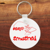 壊れたキーリング – 赤いクラッシュした車 キーホルダー (正面)