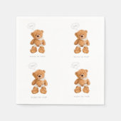 壊れたクマとスマイルのスローガンハート。 スタンダードカクテルナプキン (正面)