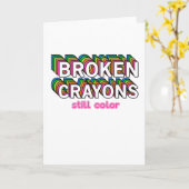 壊れたクレヨンがまだ心の健康に染まる カード (黄色い花)