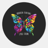 壊れたクレヨンはまだ精神的な健康を待ち受けている ラウンドシール (正面)