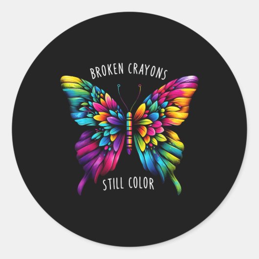 壊れたクレヨンはまだ精神的な健康を待ち受けている ラウンドシール (正面)