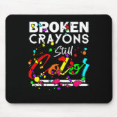壊れたクレヨンはまだ色かわいいメンタルヘルス戦争 マウスパッド (正面)