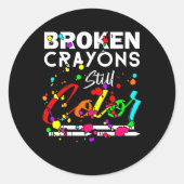 壊れたクレヨンはまだ色かわいいメンタルヘルス戦争 ラウンドシール (正面)