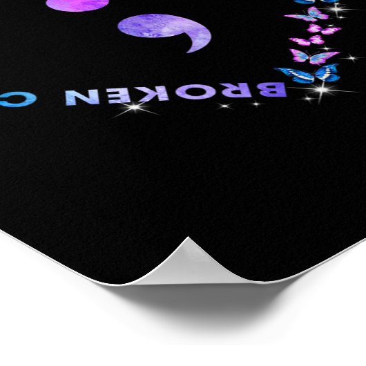 壊れたクレヨンはまだ色のセミコロン自殺プレブ ポスター (角)