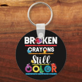壊れたクレヨンはまだ色のメンタルヘルス認識度 キーホルダー (正面)