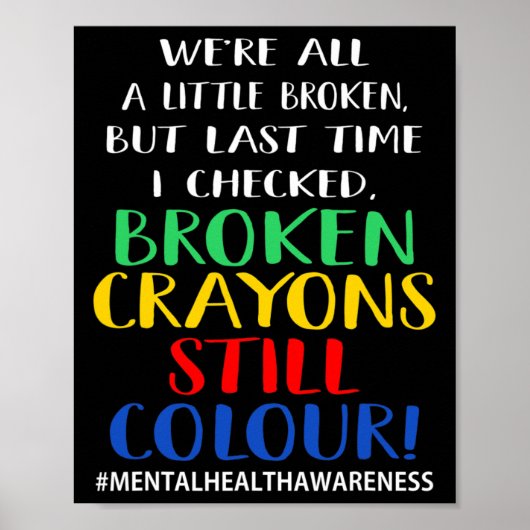 壊れたクレヨンはまだ色のメンタルヘルス認識度 ポスター (正面)