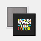 壊れたクレヨンはまだ色のメンタルヘルス認識度 マグネット (正面/裏面)