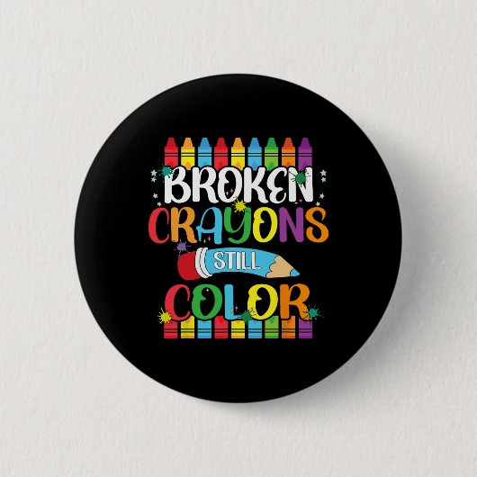 壊れたクレヨンはまだ色のメンタルヘルス認識度 缶バッジ (正面)