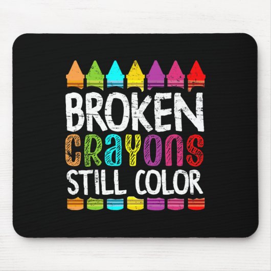 壊れたクレヨンはまだ色の精神的な健康を待っている マウスパッド (正面)