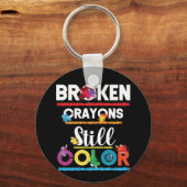 壊れたクレヨンはまだ色の精神的な健康 キーホルダー (正面)
