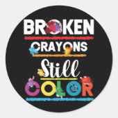 壊れたクレヨンはまだ色の精神的な健康 ラウンドシール (正面)