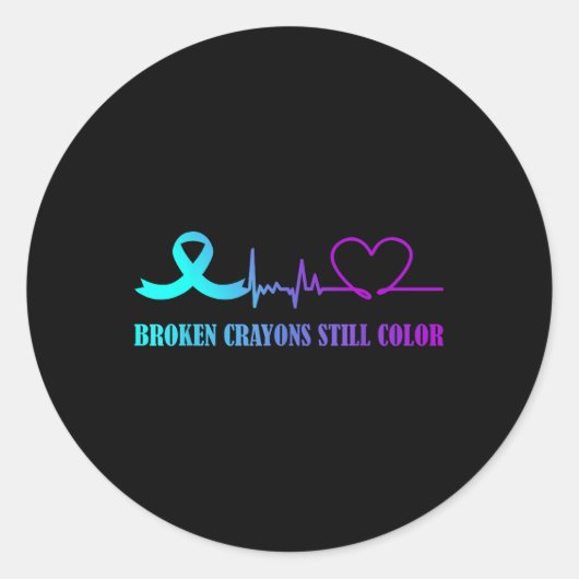 壊れたクレヨンはまだ色の自殺防止戦争 ラウンドシール (正面)