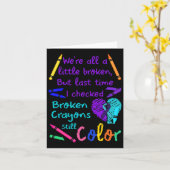 壊れたクレヨンはまだ色Tee自殺防止 カード (黄色い花)