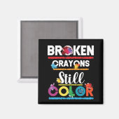 壊れたクレヨンズスチルカラーメンタルヘルス認識度 マグネット (正面/裏面)