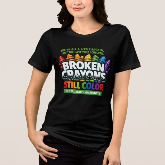 壊れたクレヨン トライブレンドTシャツ (正面)