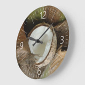 壊れたココナッツ ラージ壁時計 (傾斜)
