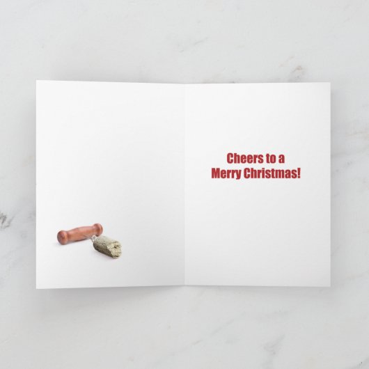 壊れたコルクのクリスマスの冗談カード シーズンカード (内部)