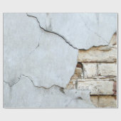 壊れたコンクリートブロックの壁 ラッピングペーパー (フラット)