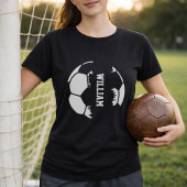 壊れたサッカーボール カスタムネーム Tシャツ