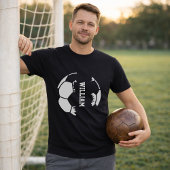壊れたサッカーボール カスタムネーム Tシャツ