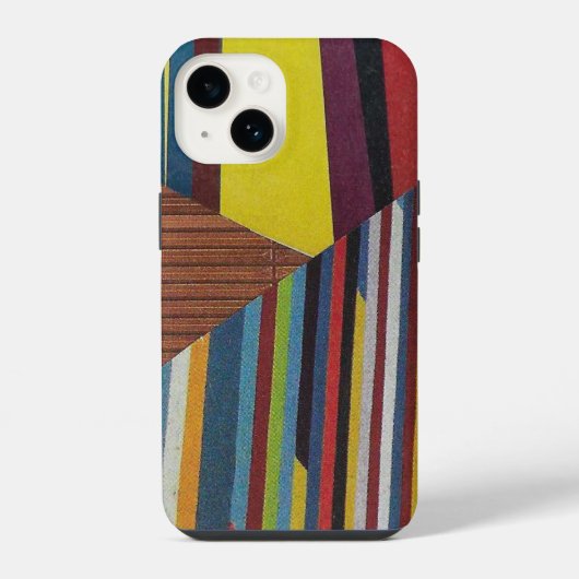 壊れたストライプと木材 iPhoneケース (裏面)