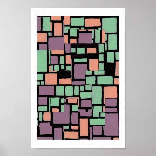 壊れたタイルのポスタ縁どー ポスター (正面)