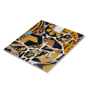 壊れたタイルブラウンの芸術的なコラージュ タイル