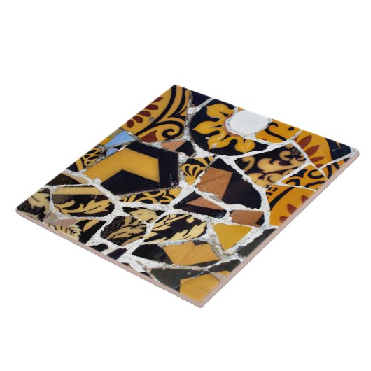 壊れたタイルブラウンの芸術的なコラージュ タイル (側面)